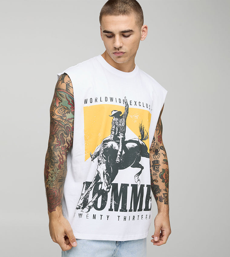 BoohooMAN Regular Fit Homme Western Graphic T-Shirt