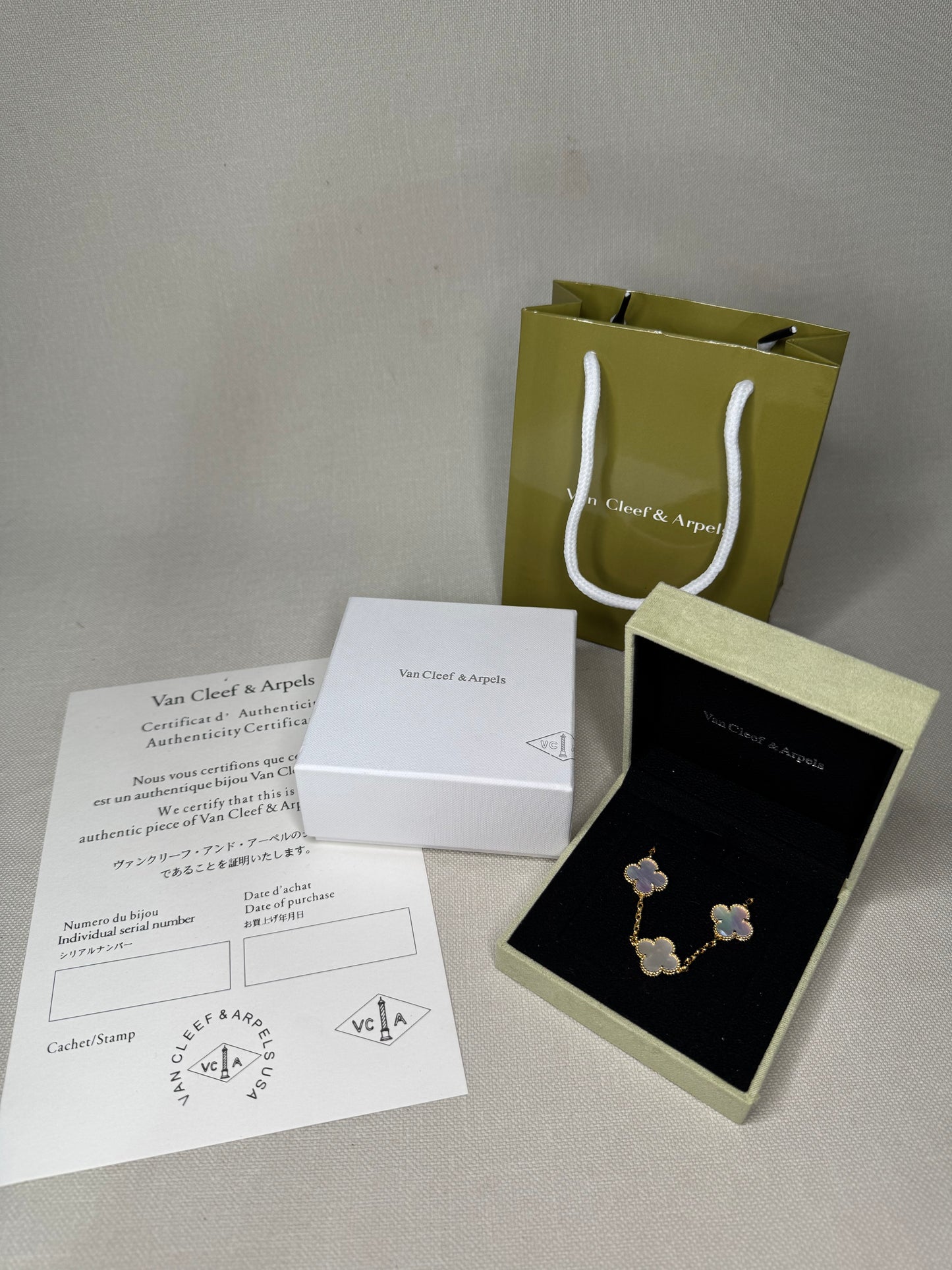 Bracelet Van Cleef Blanco Perlado