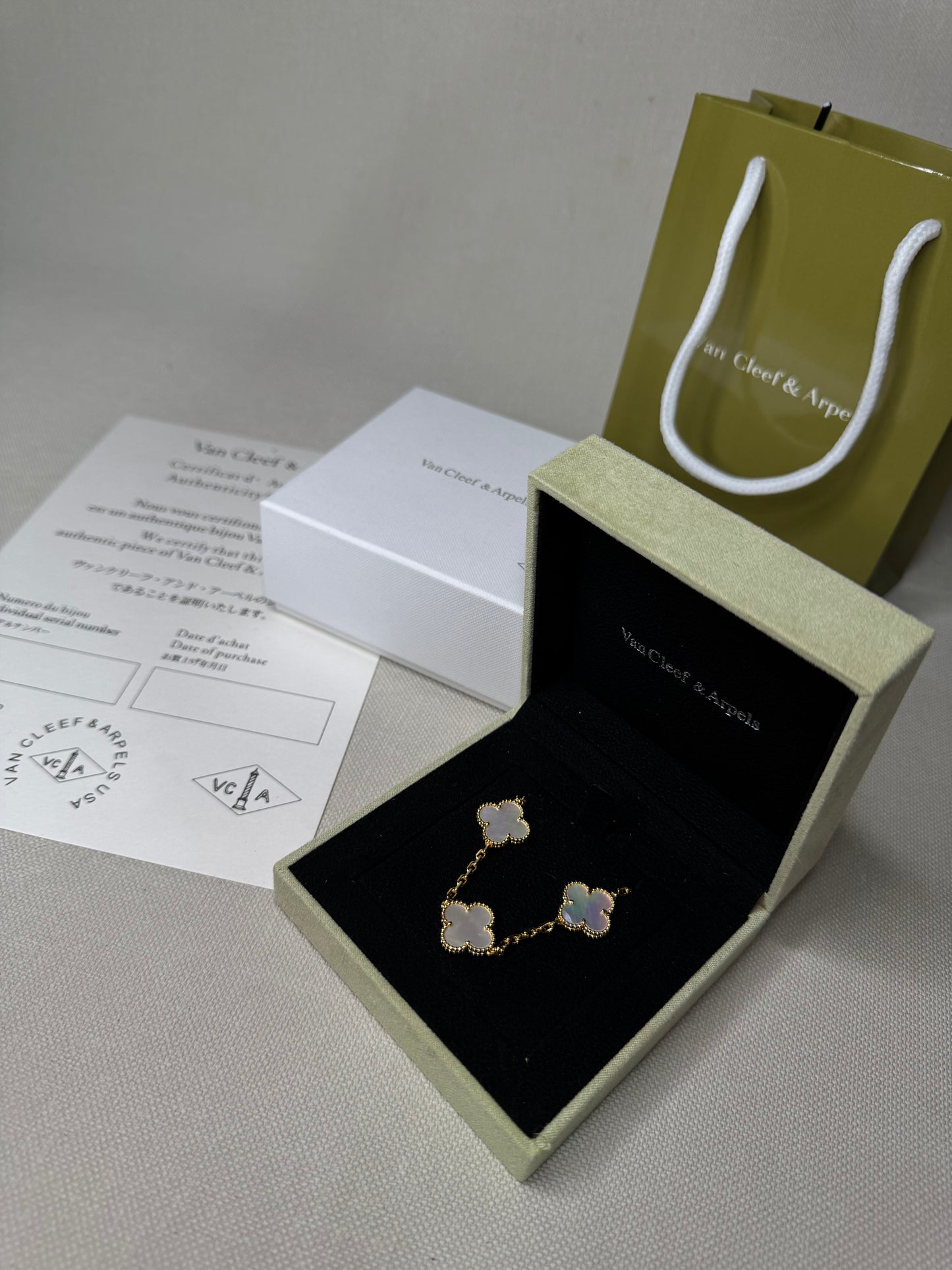 Bracelet Van Cleef Blanco Perlado