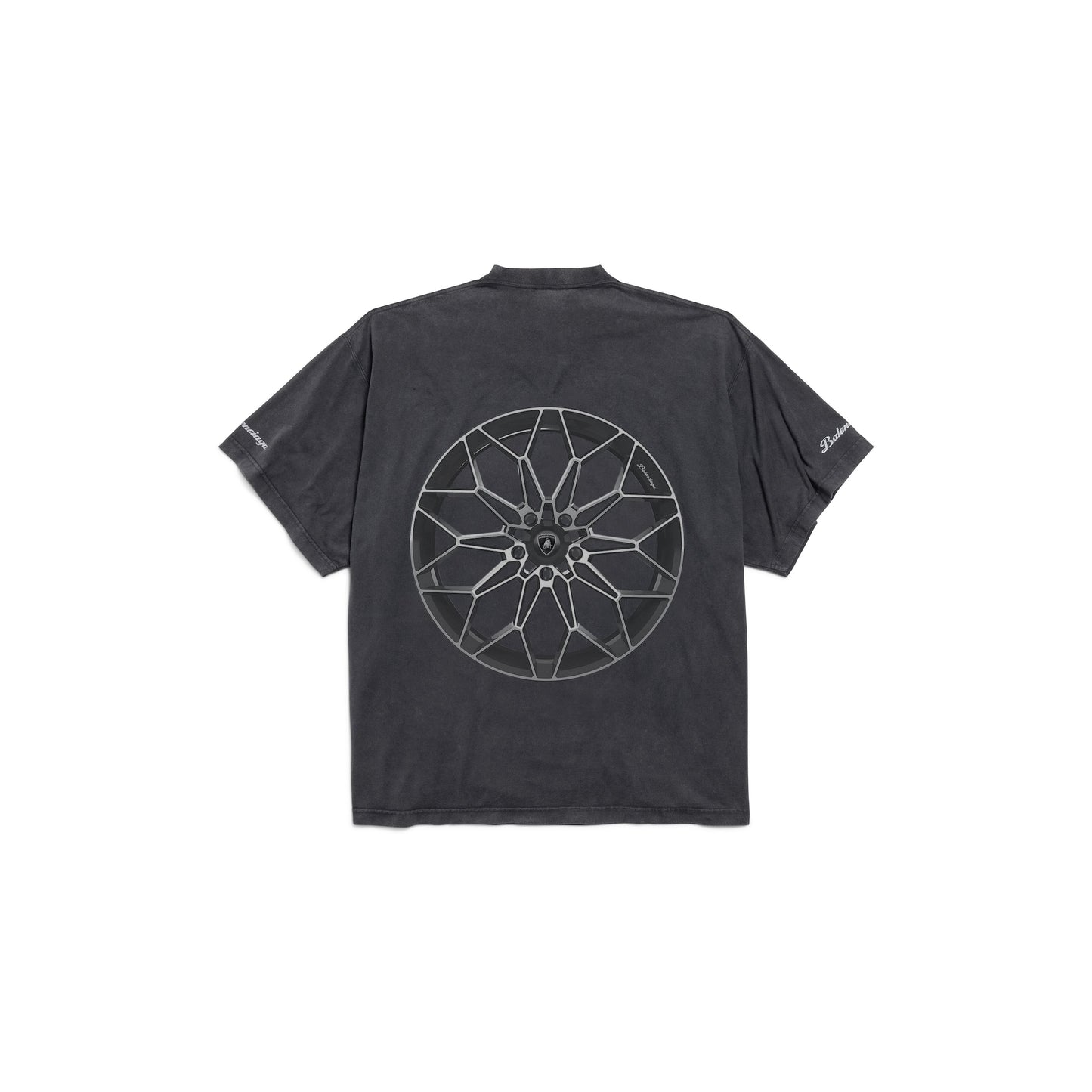 BALENCIAGA AUTOMOBILI LAMBORGHINI BLACK FADED TEE