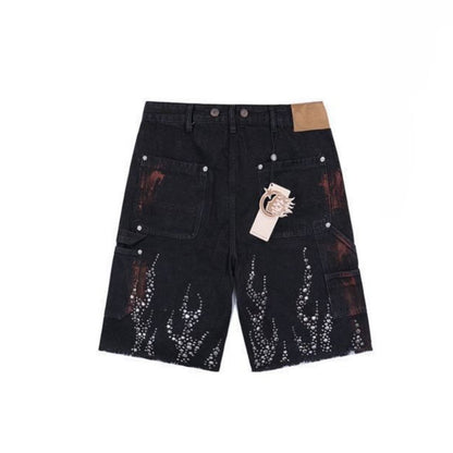 HELLSTAR FLAME STUDDED SHORT