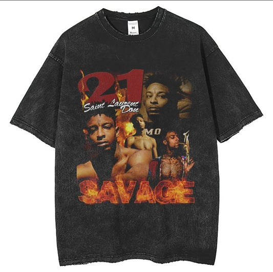 IKØNIX OVERSIZE WASH 21 SAVAGE TEE