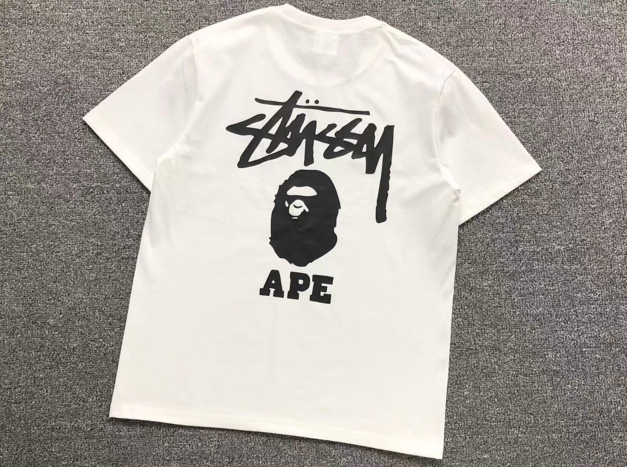 STUSSY X BAPE TSHIRT