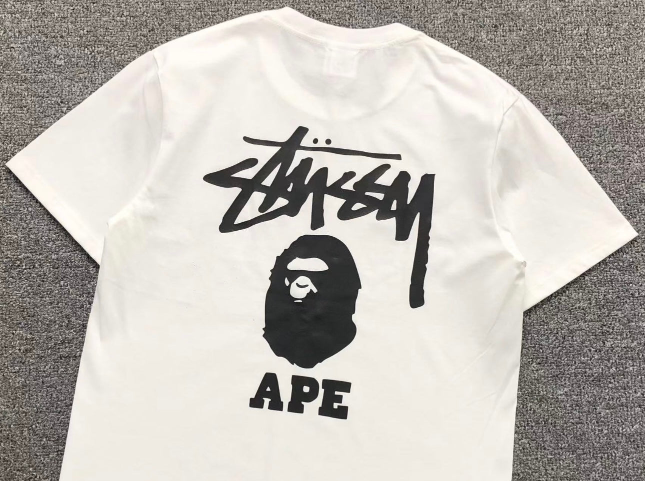 STUSSY X BAPE TSHIRT