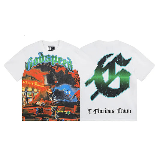 GODSPEED LIFE IS A GAMBLE WHITE T-SHIRT