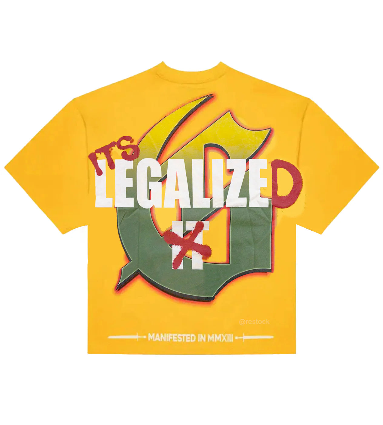 GODSPEED GRAPHIC ITS LEGALIZED TEE YELLOW