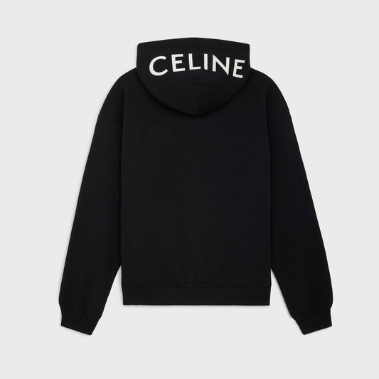CELINE LOOSE ZIPPED HOODIE IN COTTON FLEECE