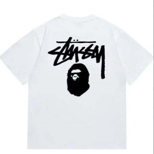 BAPE X STUSSY WHITE TSHIRT