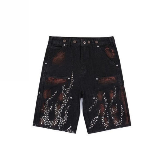 HELLSTAR FLAME STUDDED SHORT