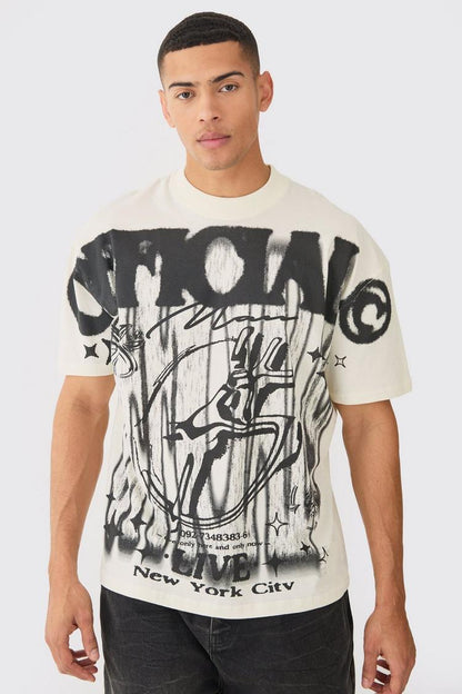 Oversized Washed Over Seams Official Graphic T-shirt