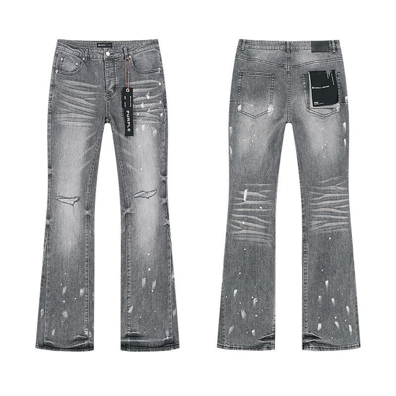 PURPLE PANT GREY FLARE