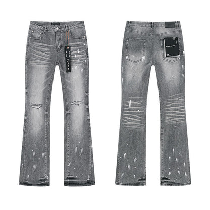 PURPLE PANT GREY FLARE