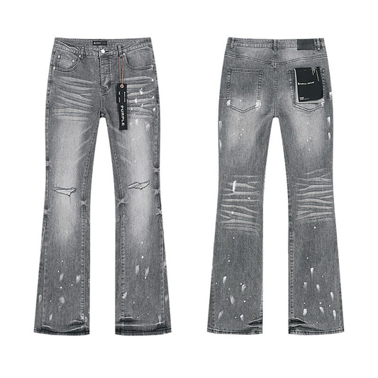 PURPLE PANT GREY FLARE