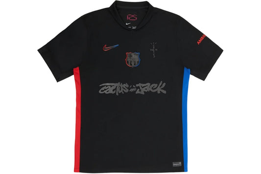 Nike Travis Scott x FC Barcelona 2024/25 Match Away Cactus Jack Jersey Black