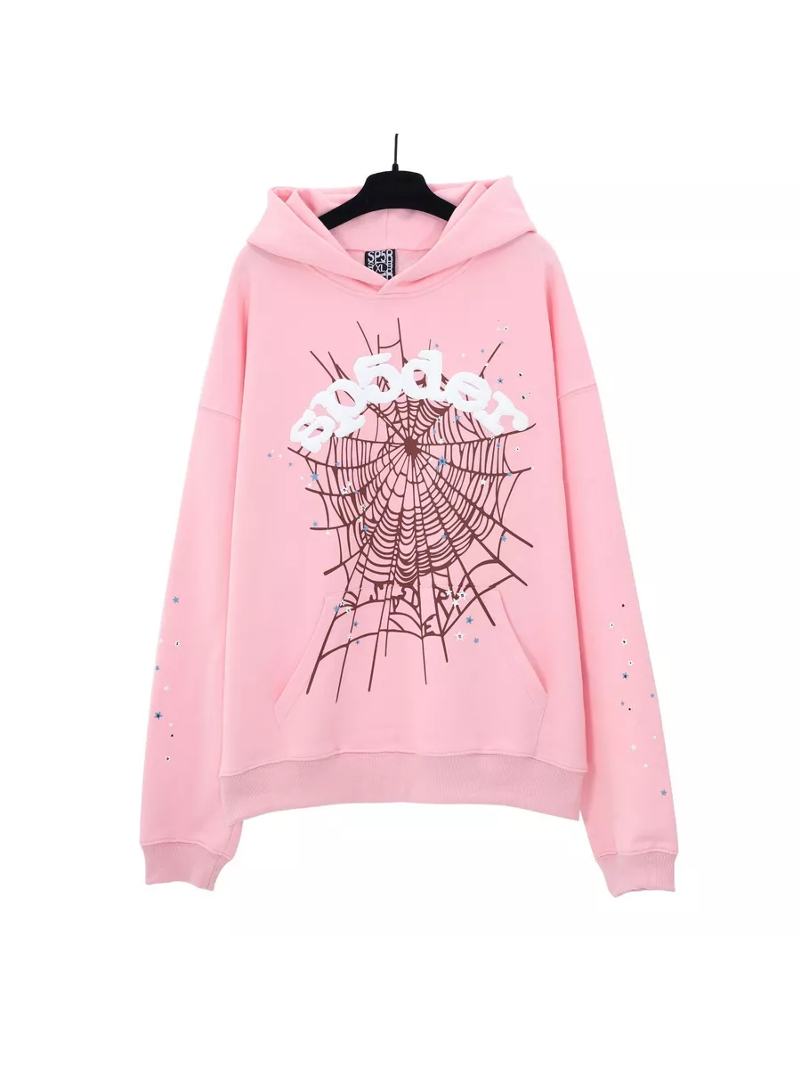 SPIDER PUFF PRINT PINK HOODIE