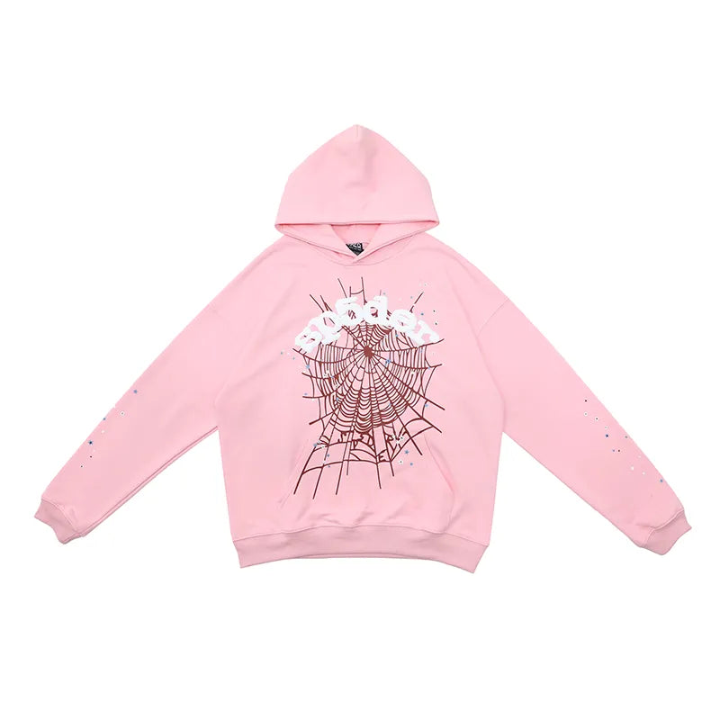 SPIDER PUFF PRINT PINK HOODIE