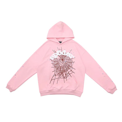 SPIDER PUFF PRINT PINK HOODIE
