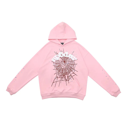 SPIDER PUFF PRINT PINK HOODIE