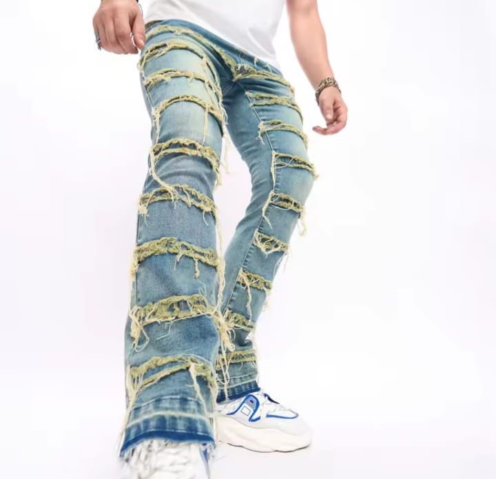 PANTALON Retro Ripped Distressed Jeans