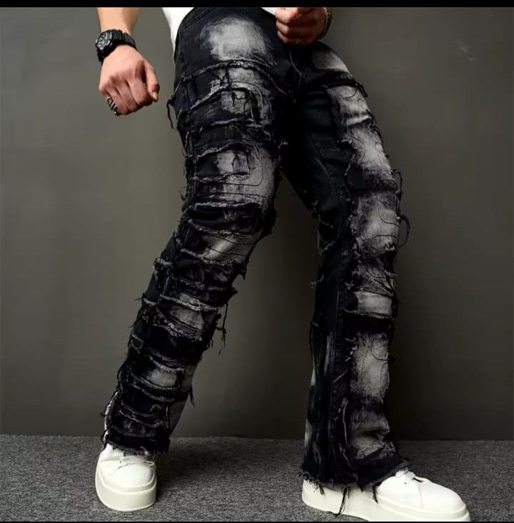 PANTALON Retro Ripped Distressed Jeans